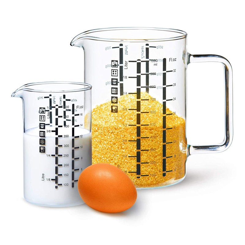 Simax 2Piece Glass Measuring Cup Set Wayfair